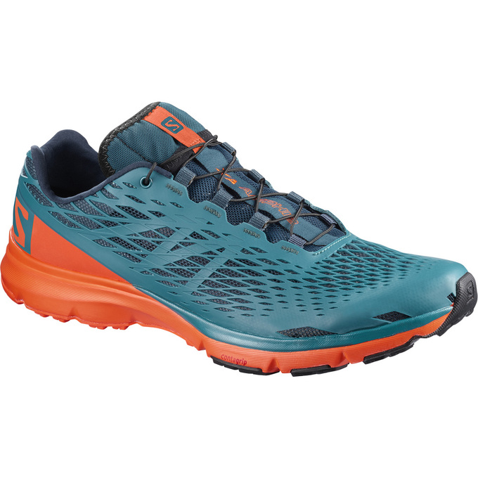 Salomon Singapore Mens Running Shoes - XA AMPHIB Blue/Orange | 23685-VTYN